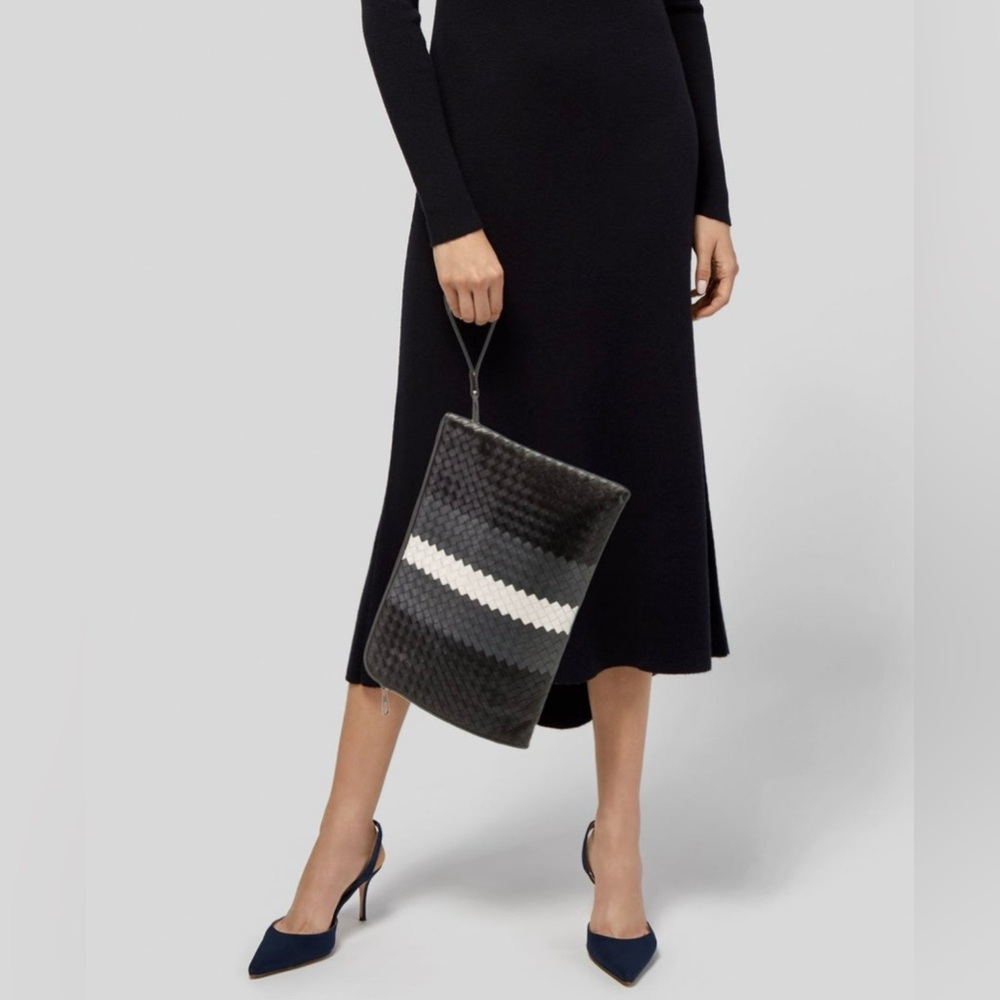 Bottega Veneta Multicolor Intrecciato Leather Clutch